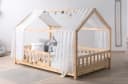 TiCAA Kinderbett Hausbett Kim Skandinavisch Natur Kiefer Bild 2