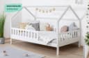 TiCAA Hausbett Kay Montessori Kinderbett Weiß Kiefer Massivholz Bild 5