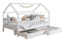 TiCAA Kinderbett Hausbett Montessori Kay mit Schubladen und Rausfallschutz Bild 2