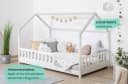 TiCAA Kinderbett Hausbett Montessori Kay mit Schubladen und Rausfallschutz Bild 5