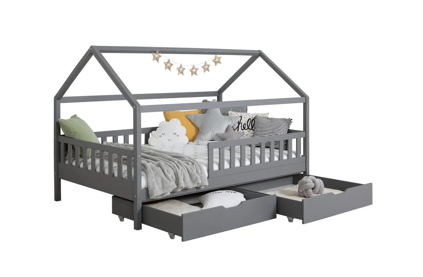 TiCAA Kinderbett Hausbett Montessori Kay Kiefer Massivholz - Bild 2