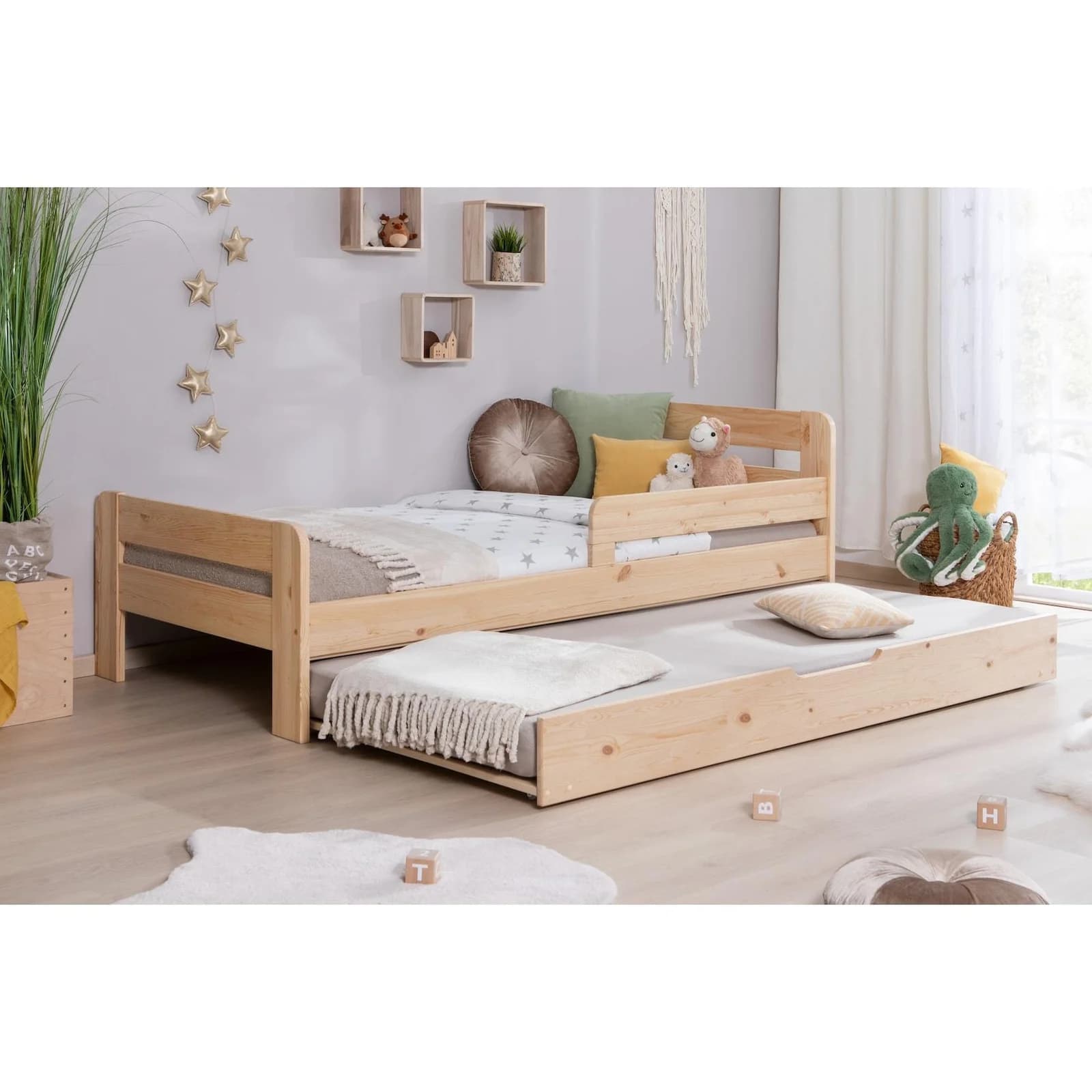TiCAA Einzelbett Bennet Massivholz Kiefer