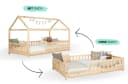 TiCAA Hausbett Duo 2-in-1 mit Dach und Rausfallschutz Bild 3
