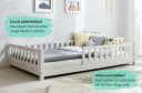 TiCAA 2-in-1 Hausbett Duo Weiß Kiefer Massivholz mit Schubkasten Bild 5