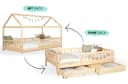 TiCAA 2-in-1 Hausbett Bodenbett Weiß Kiefer Massivholz Bild 3