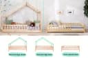 TiCAA Hausbett Lou wandelbar asymmetrisches Dach Kiefer Massivholz Bild 3