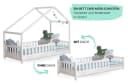 TiCAA Hausbett Lou wandelbar asymmetrisches Dach Kiefer Massivholz Bild 5