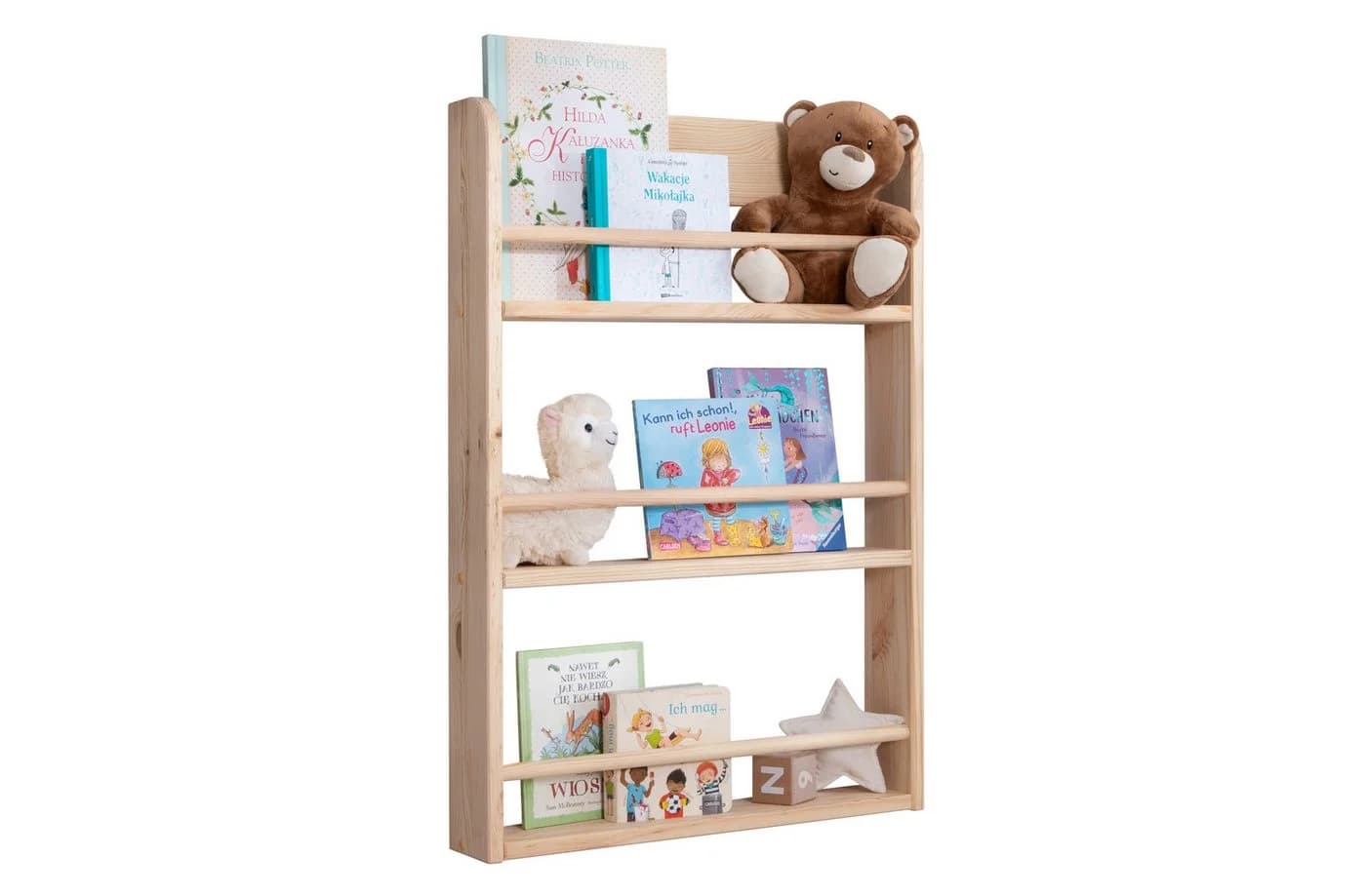 Ticaa Wandregal Toni Kinderregal Massivholz Weiß/Grau/Natur - Bild 2