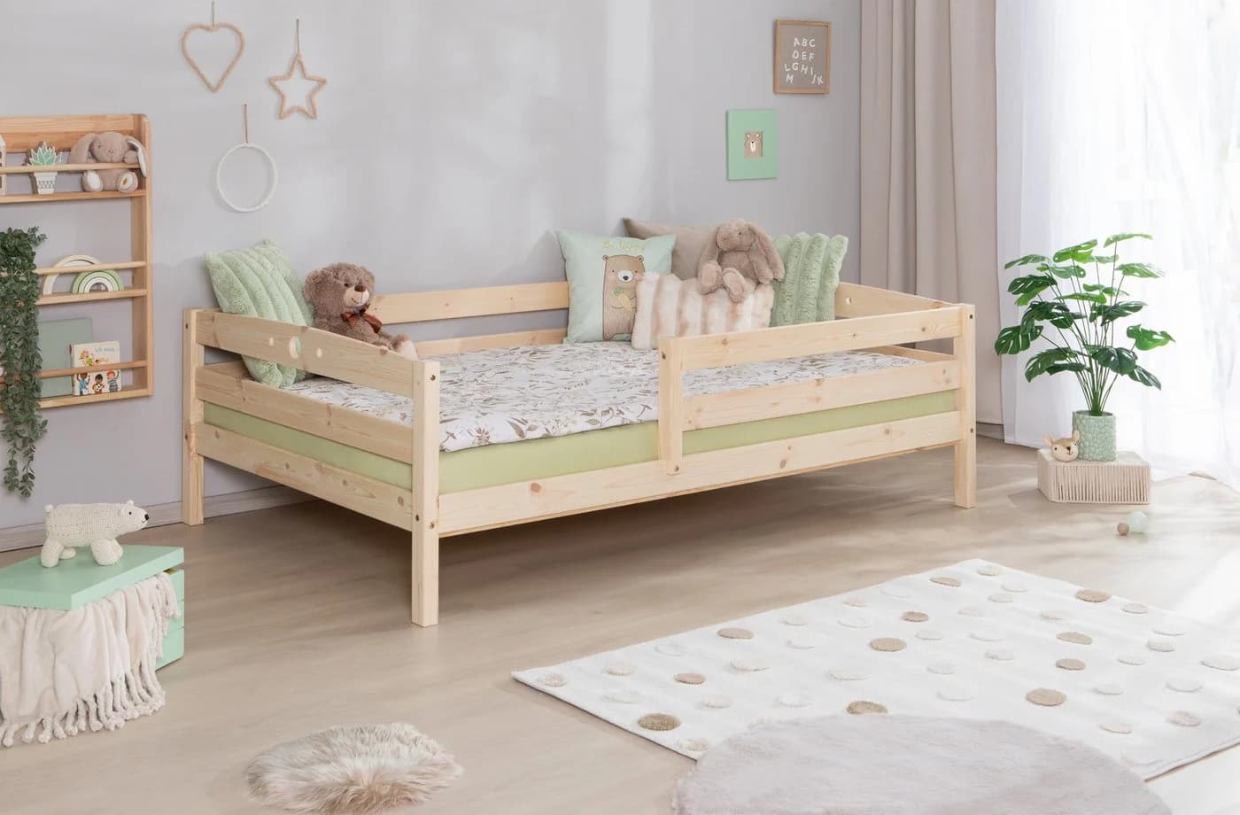 Ticaa Kinderbett Eli Massivholz Kiefer mitwachsend