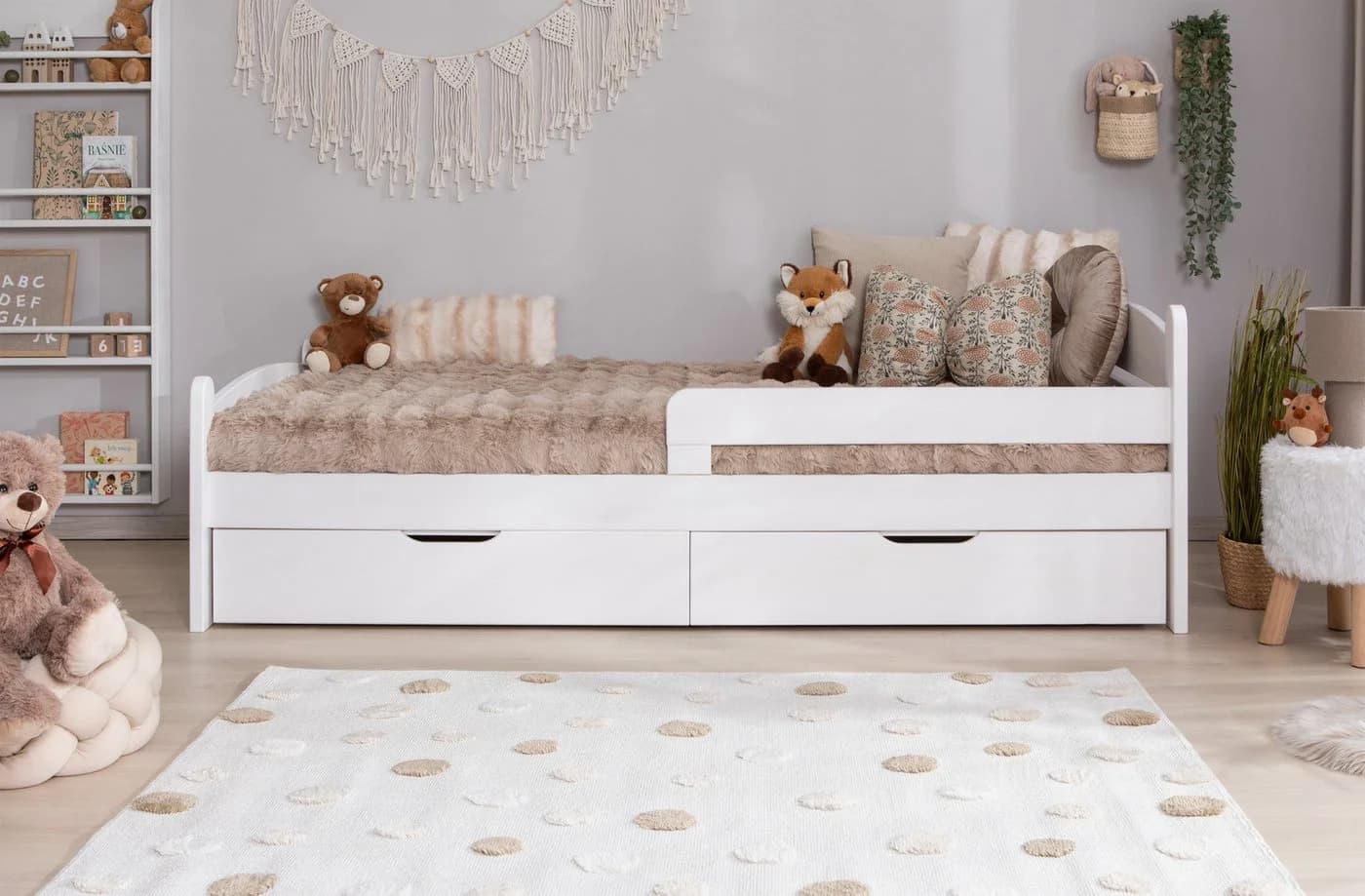 Ticaa Kinderbett Mello Einzelbett Weiß Massivholz - Bild 4