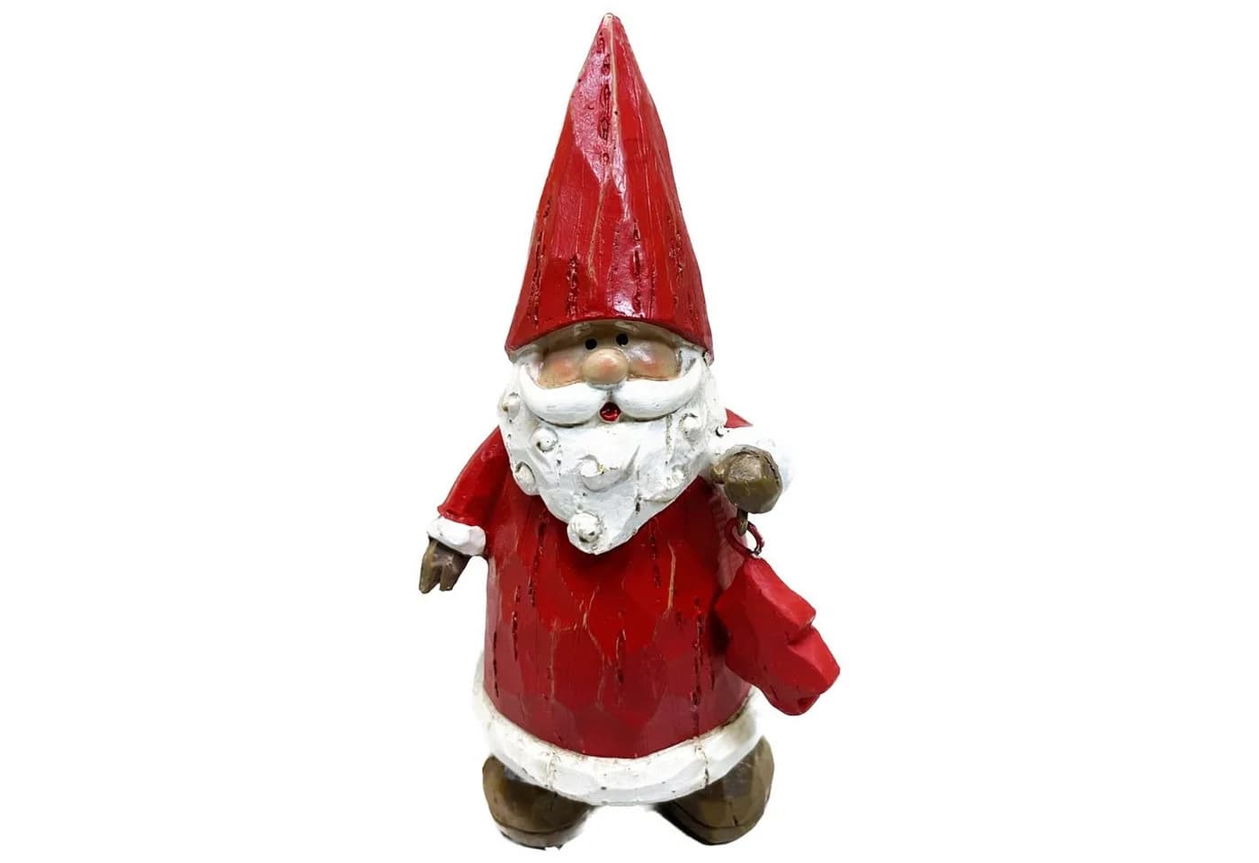Fachhandel Plus Weihnachtsmann Dekofigur mit Weihnachtsbaum in Holzschnitt-Optik - Bild 2