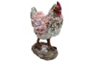 Fachhandel Plus Henne mit Blumendekor Polyresin Gartenfigur Bild 2