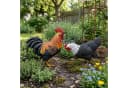 Fachhandel Plus Gartenfigur Hahn & Henne Bunt Polyresin Bild 1