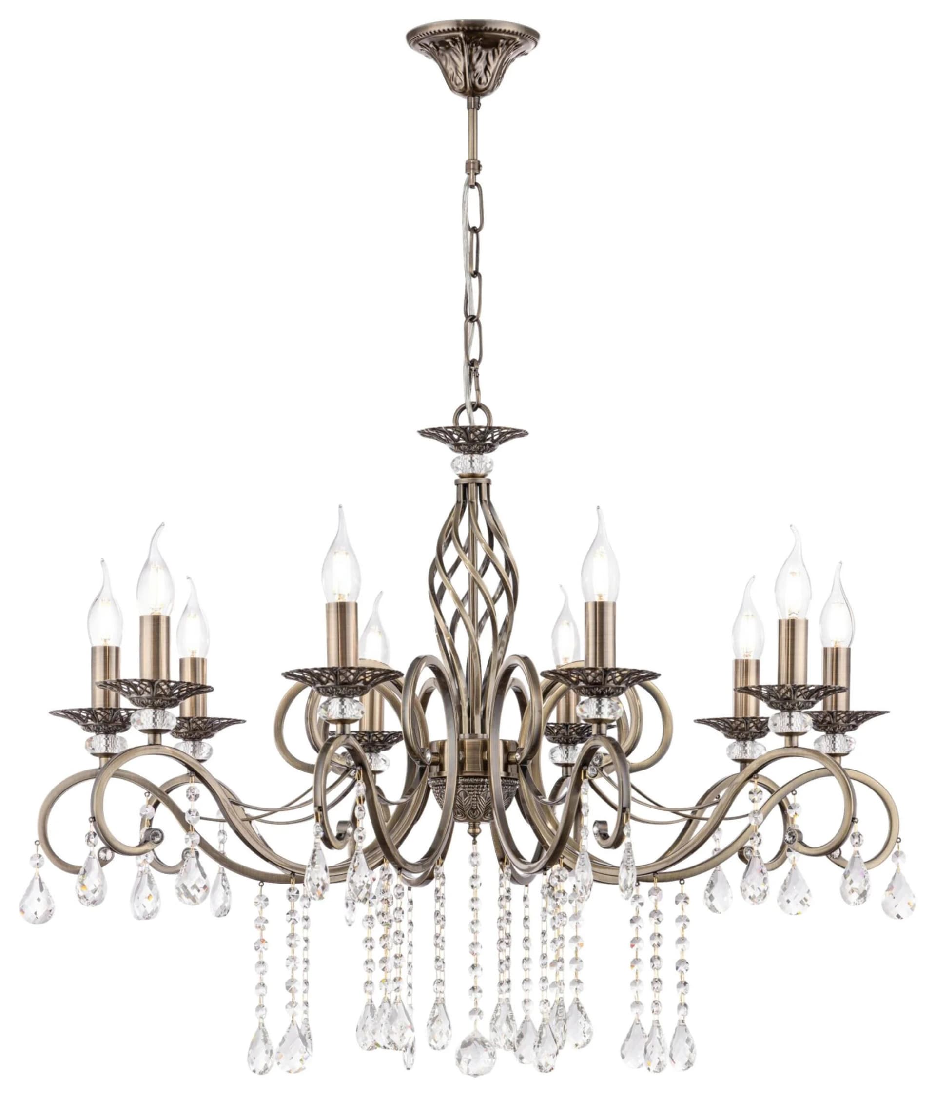 Maytoni Kronleuchter Grace Altmessing Metall/Glas 10-flg.