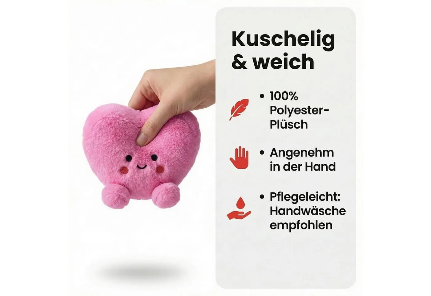 LK Trend & Style Plüschfigur Herz Kuschlig Flauschig - Bild 3