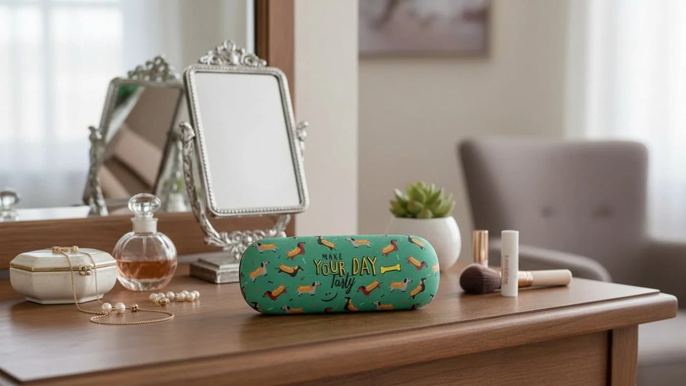 LK Trend & Style Brillenetui Motiv Hund Dackel Grün - Bild 3