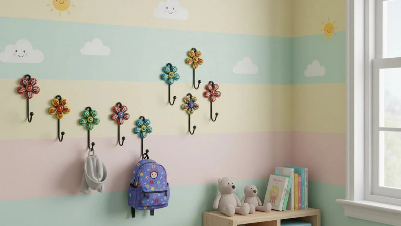 LK Trend & Style Wandhaken 6-tlg. Keramik Handbemalt Bunt - Bild 5