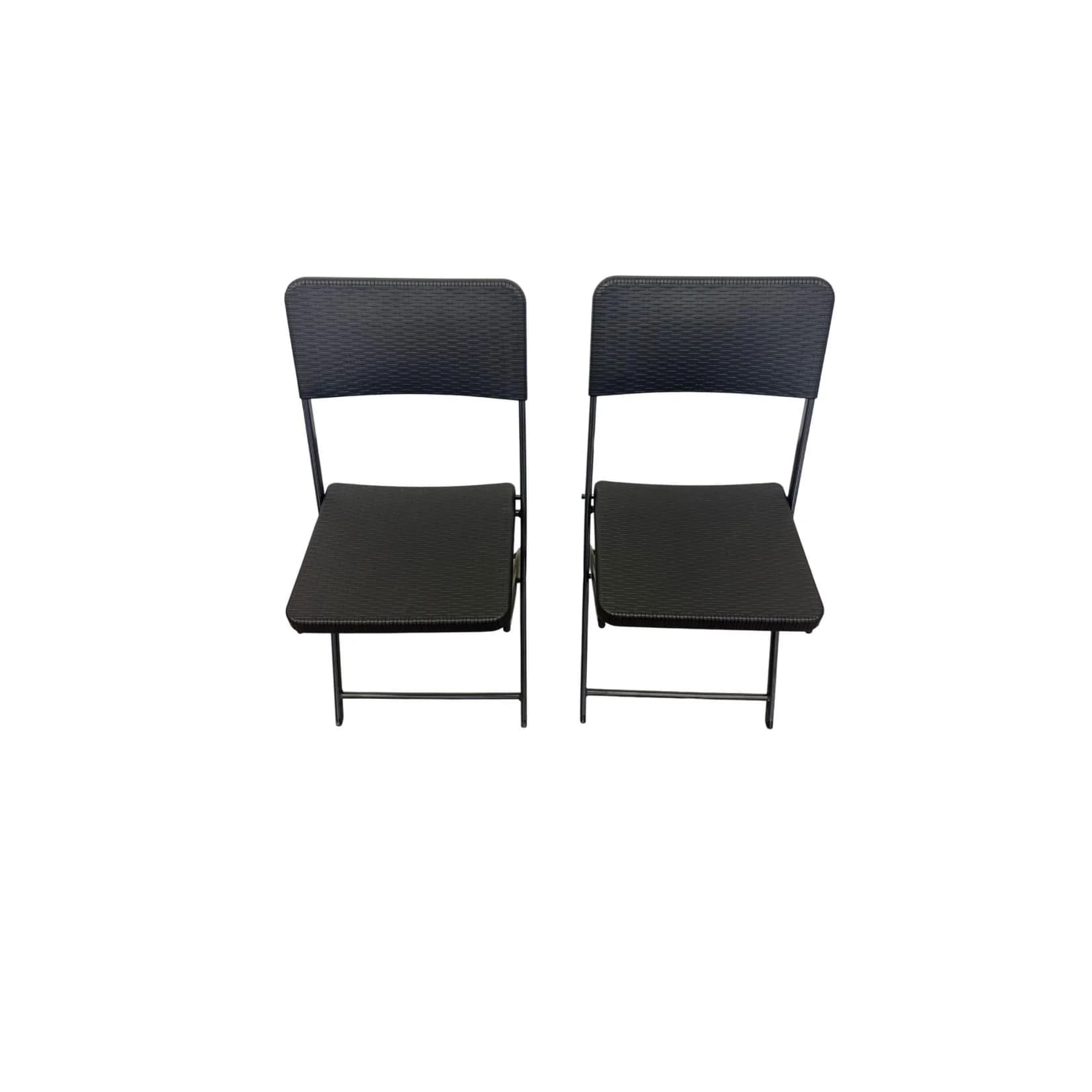 Sedex 2er Set Klappstuhl Mila Schwarz/Anthrazit Rattan-Optik