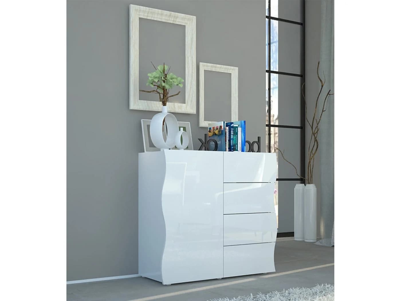 möbelando Highboard Onda, 90 x 81,2 x 40 cm (B/H/T) - Bild 2