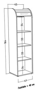 möbelando Jalousieschrank Organizer Beton/Weiß Modern Bild 3