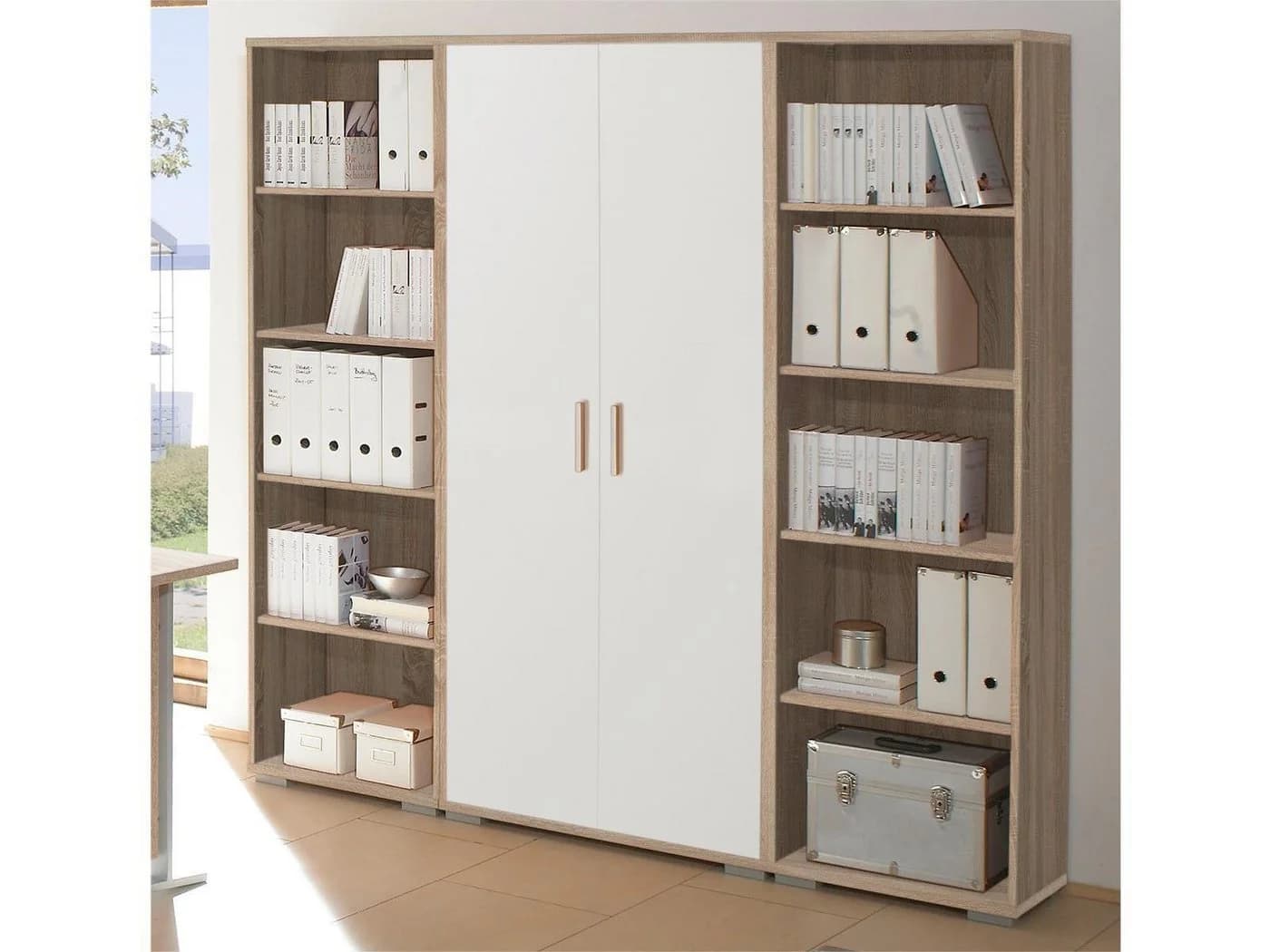 PREISBRECHER Büro-Set Clermont Regalwand mit Aktenschrank - Bild 2