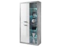 PREISBRECHER Vitrine Rio de Janeiro Betonoptik Weiß-Glanz mit LED Bild 1
