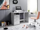 PREISBRECHER Schreibtisch Mack - 3 Schubkästen Beton Weiß Bild 1