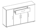 PREISBRECHER Sideboard Lissy Modern Sonoma-Eiche 4 Türen Schubkasten Bild 1