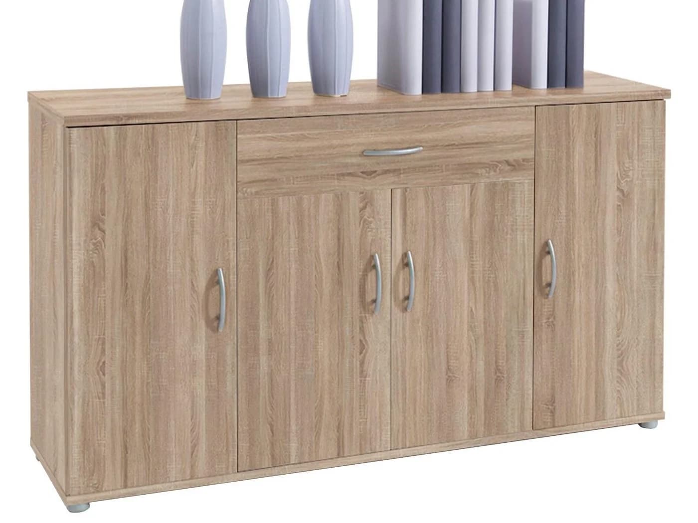 PREISBRECHER Sideboard Lissy Modern Sonoma-Eiche 4 Türen Schubkasten - Bild 2