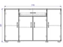 PREISBRECHER Sideboard Lissy Modern Sonoma-Eiche 4 Türen Schubkasten Bild 3