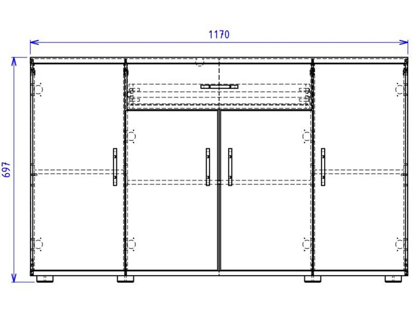 PREISBRECHER Sideboard Lissy Modern Sonoma-Eiche 4 Türen Schubkasten - Bild 3