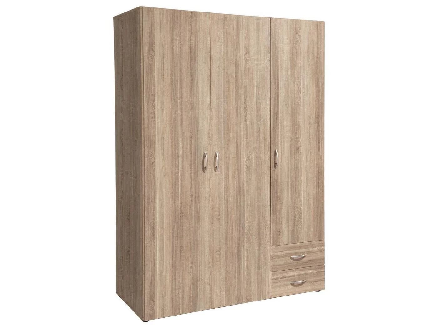 möbelando Kleiderschrank Hamina Sonoma-Eiche 3 Türen 2 Schubkästen - Bild 3