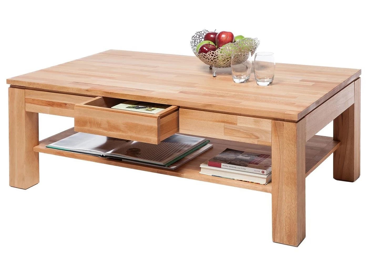 Lebenswert Couchtisch Kennan Massivholz Kernbuche Braun
