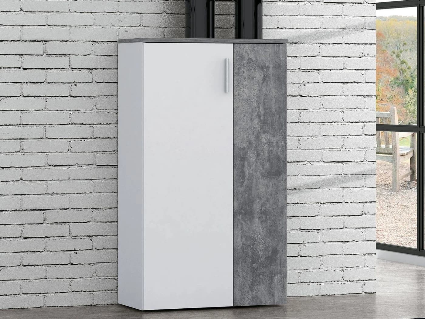 freiraum Schuhschrank Gretna Weiß Betonoptik - Bild 2