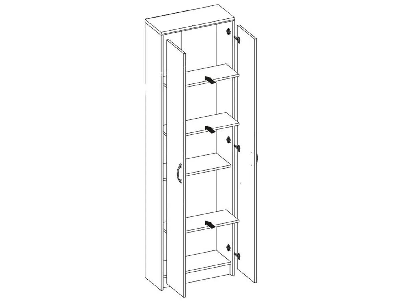 PREISBRECHER Garderobenschrank Selene Weiß Sonoma-Eiche - Bild 3