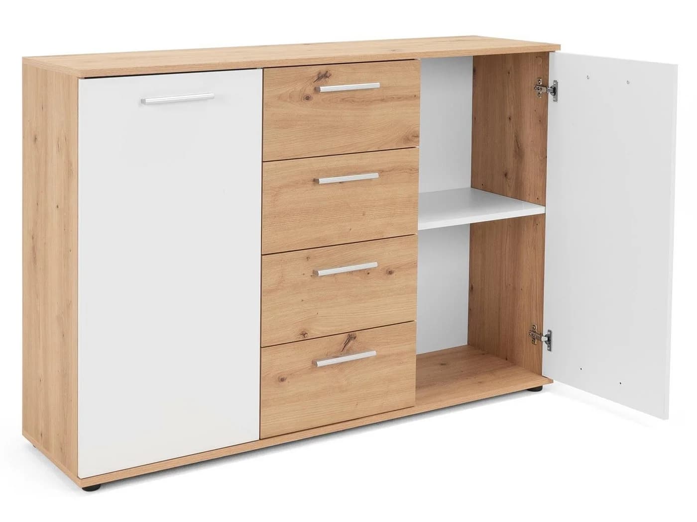 freiraum Sideboard Jacklin Modern Weiß Eiche Optik - Bild 3