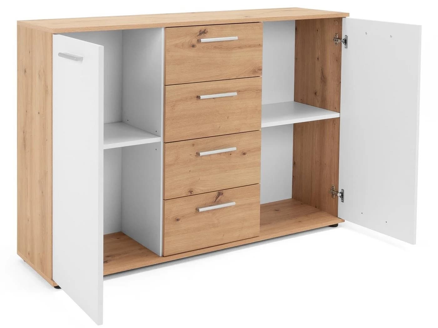 freiraum Sideboard Jacklin Modern Weiß Eiche Optik - Bild 4