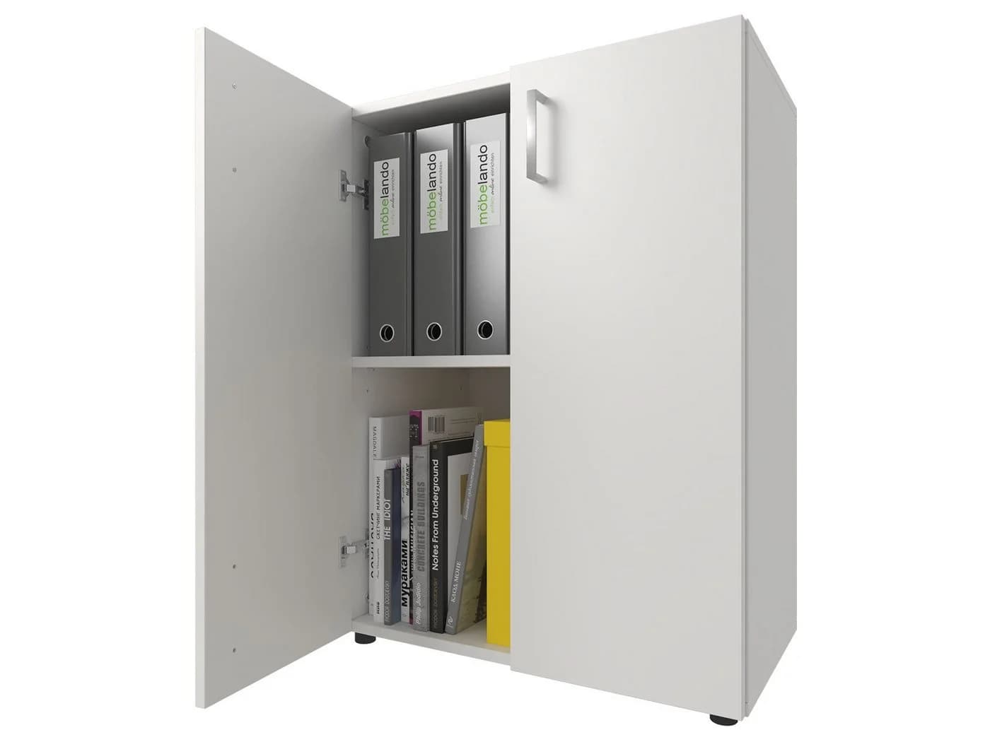 möbelando Aktenschrank Trio 2 Weiß 2 Holztüren höhenverstellbarer Boden - Bild 3