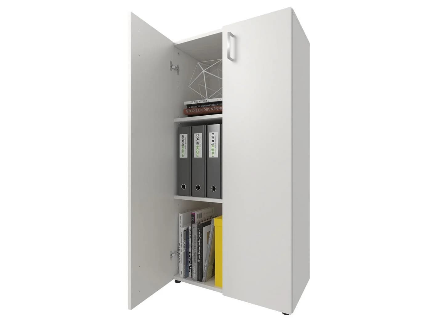 möbelando Aktenschrank Trio 3 Weiß 2 Türen höhenverstellbare Böden - Bild 3