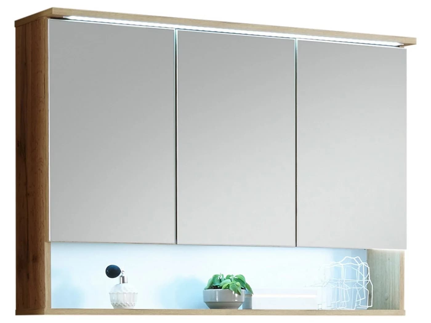 PREISBRECHER Spiegelschrank Bella Wildeiche mit LED & Steckdose - Bild 2