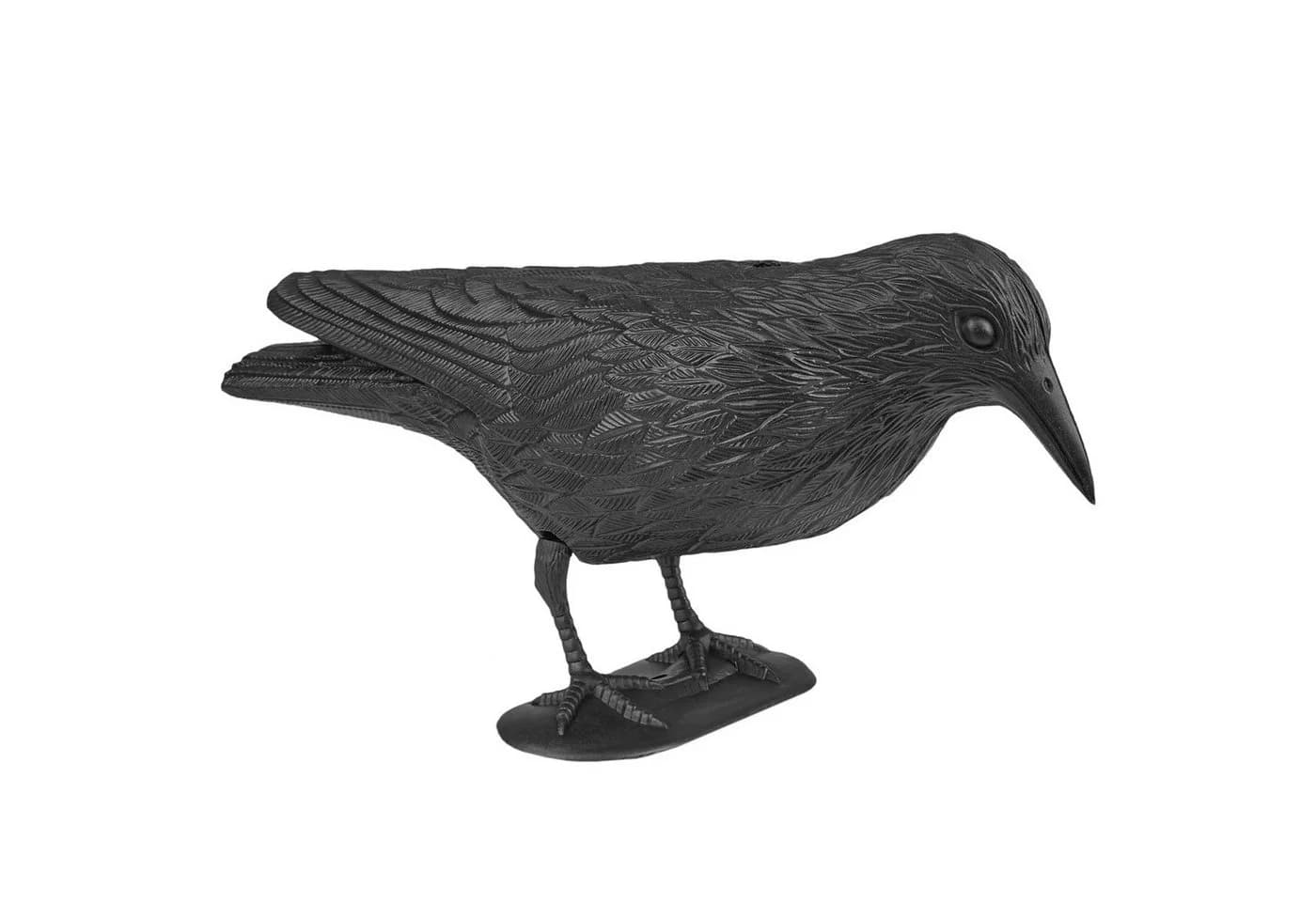 Wellgro Gartenfigur 2 x Vogelschreck Krähe sitzend Schwarz Kunststoff - Bild 4