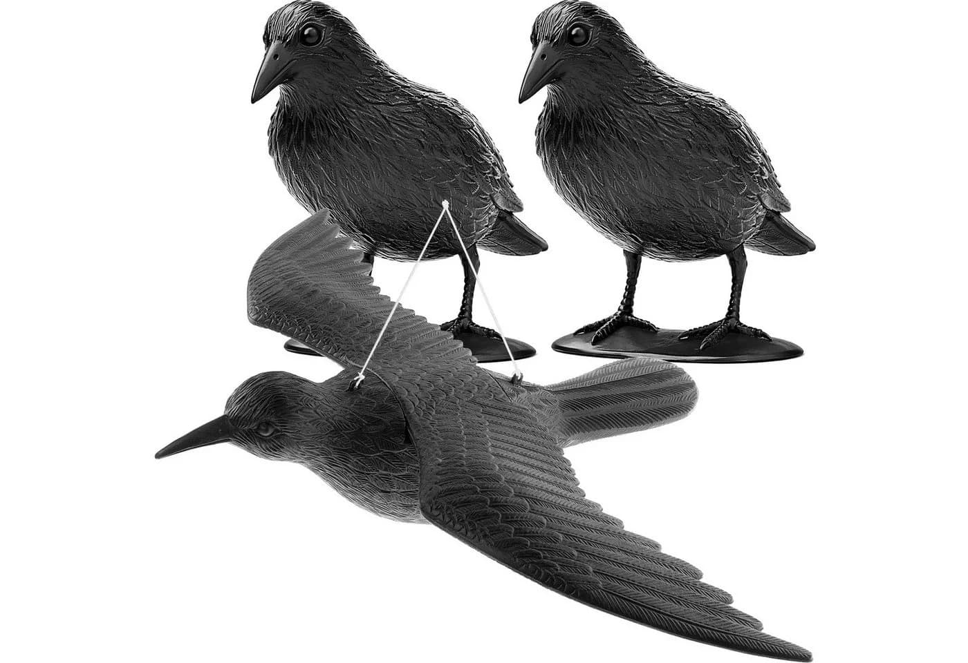 WELLGRO Vogelschreck Krähe Set 3-tlg. Schwarz - Bild 2