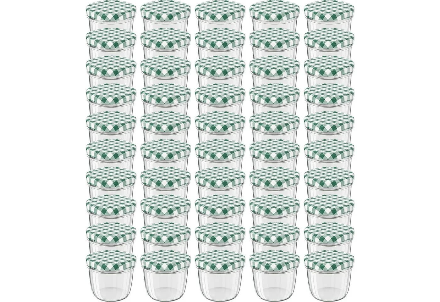 Wellgro Einmachglas 230ml Schraubdeckel Grün Kariert Glas - Bild 2
