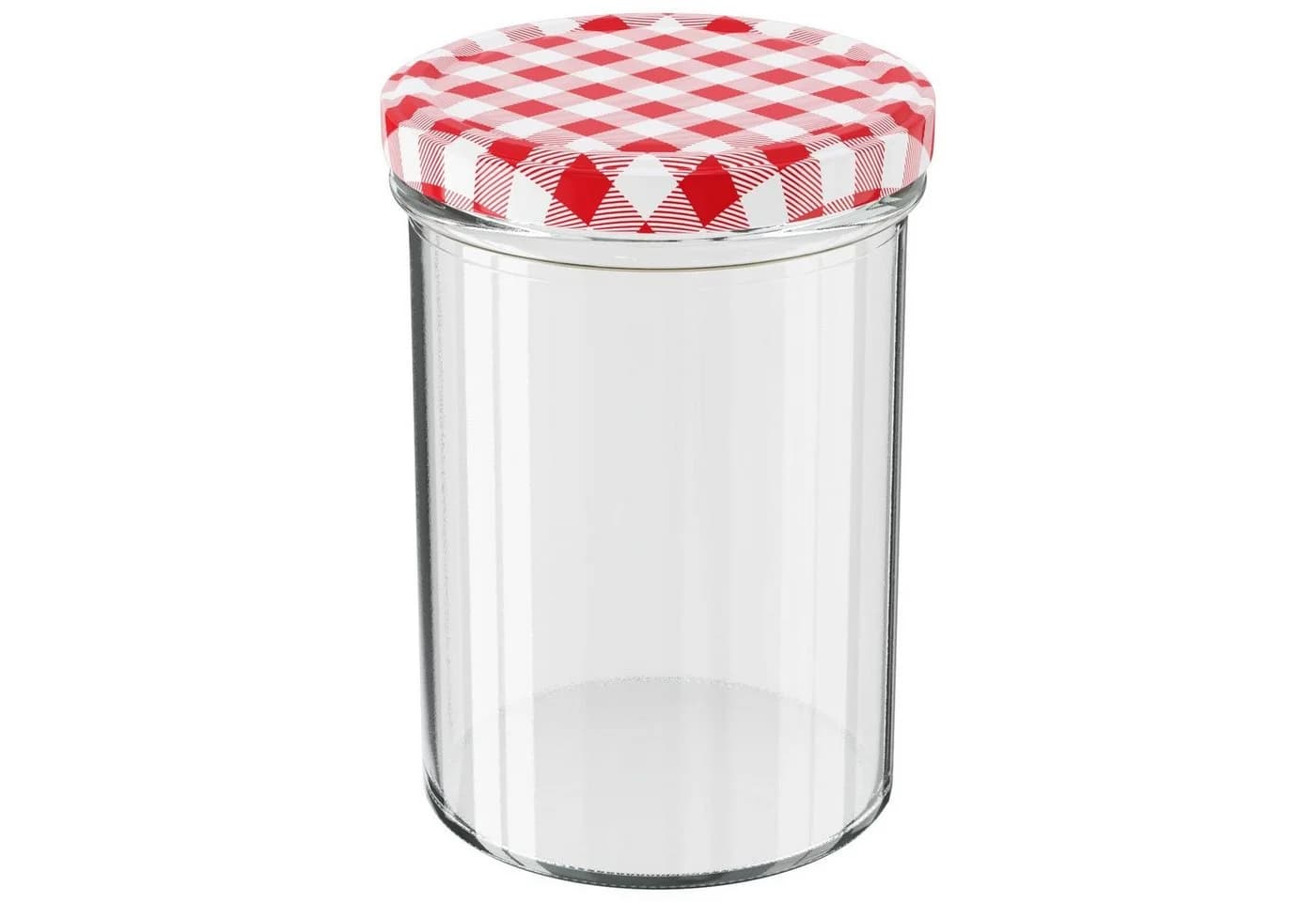 Wellgro Einmachglas 435ml Schraubdeckel rot kariert Glas