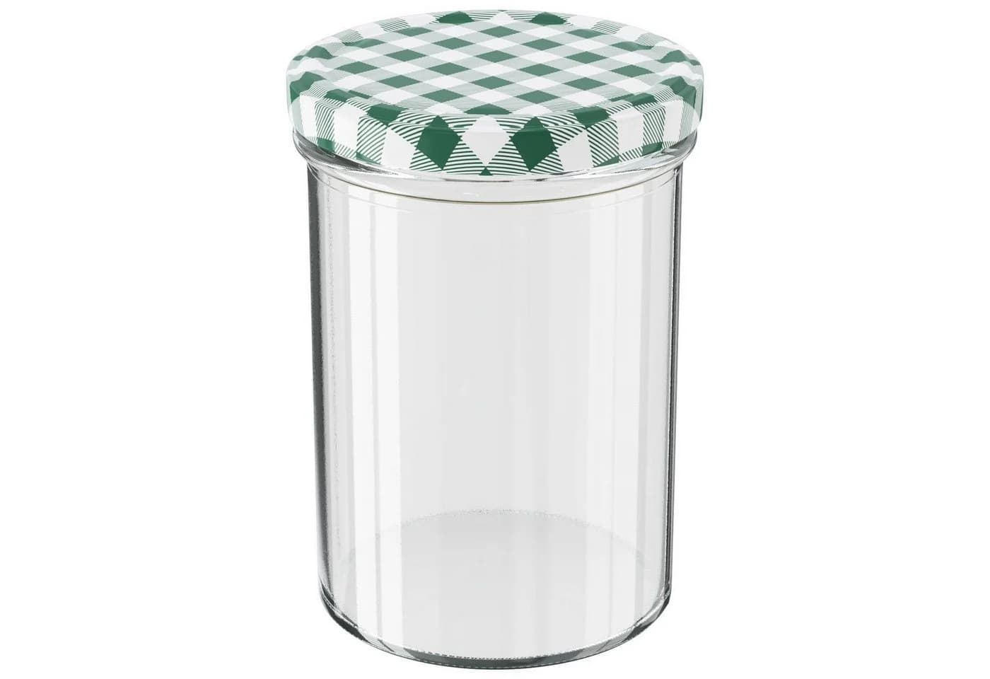 Wellgro Einmachglas 435ml 12-tlg. grün kariert Schraubdeckel