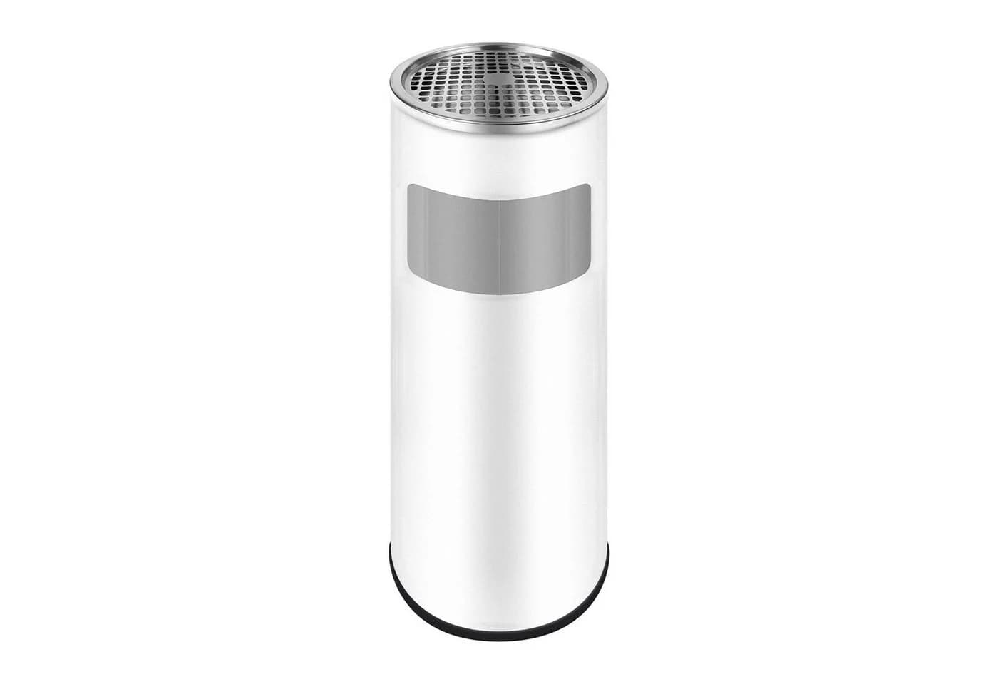 Wellgro Standaschenbecher 2-in-1 Mülleimer Edelstahl Weiß - Bild 2