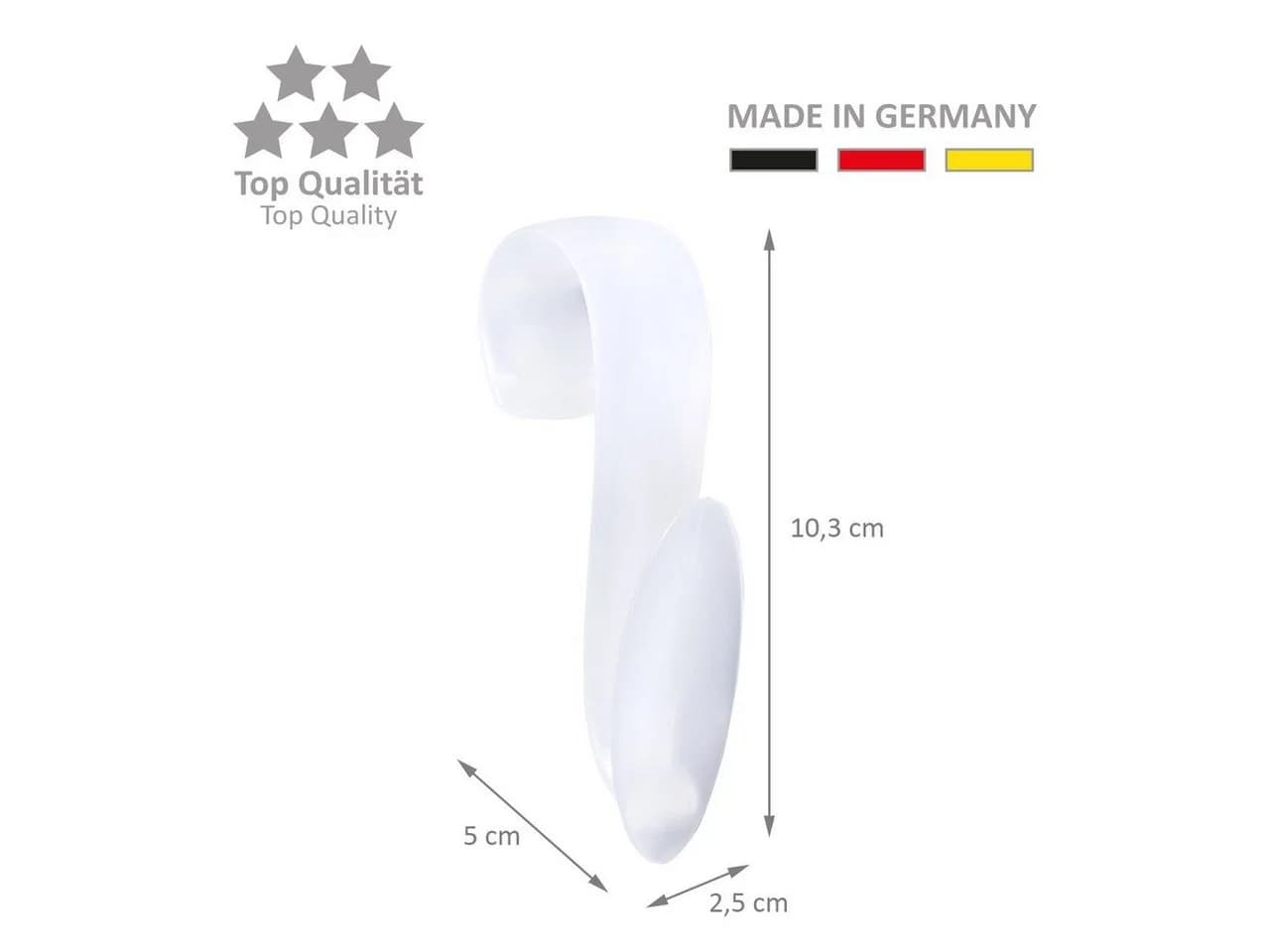 Wellgro 6x Rundheizkörperhaken Made in Germany Weiß