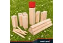 Wellgro Kubb Spiel aus massivem Kiefernholz mit König und Wurfhölzern Bild 5