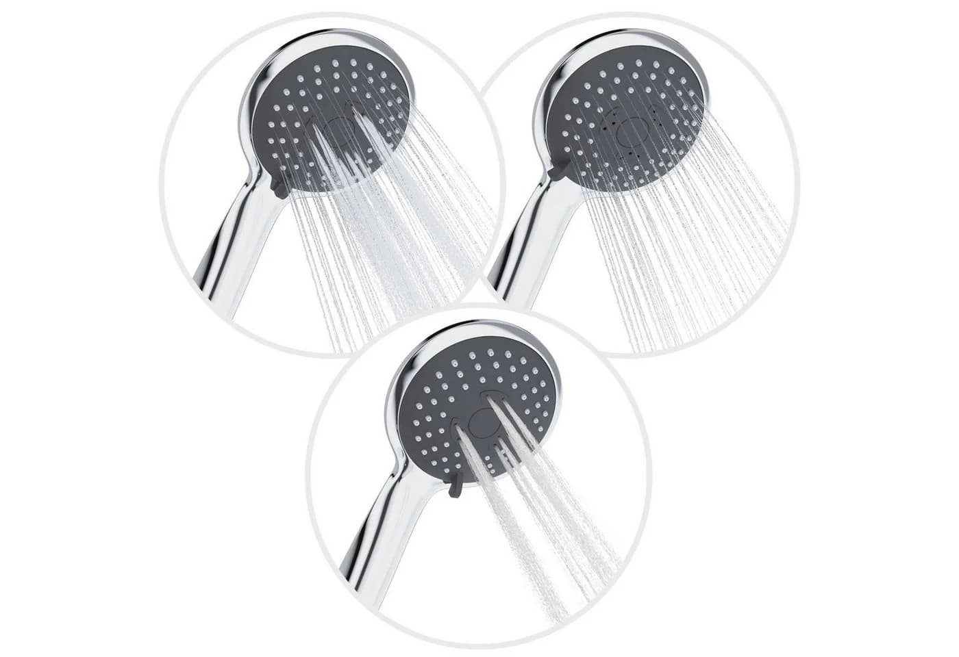 Wellgro Duschbrause Duschkopf mit 3 Sprüheinstellungen Silber - Bild 4