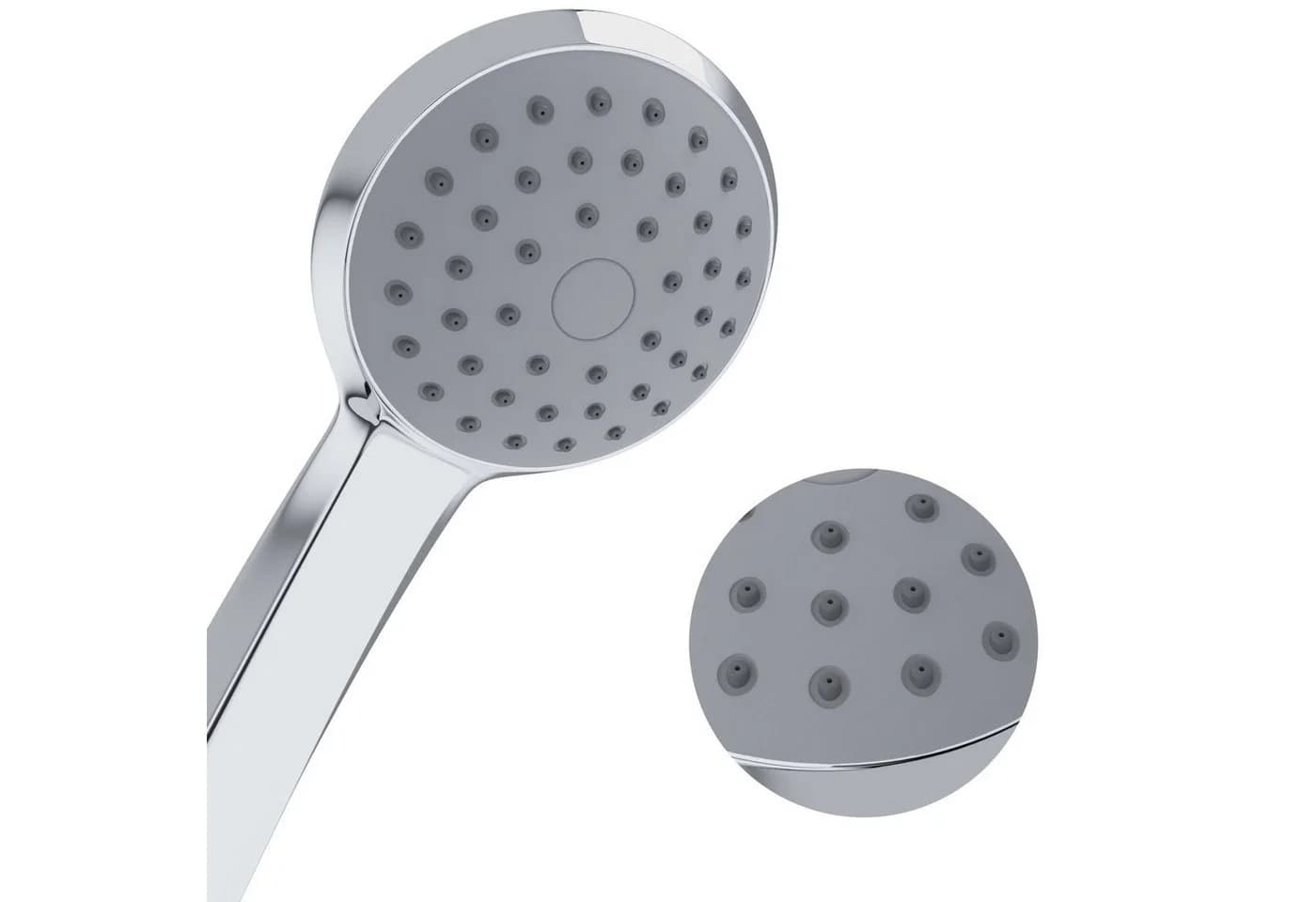 Wellgro Duschbrause Duschkopf ABS-Kunststoff Silber